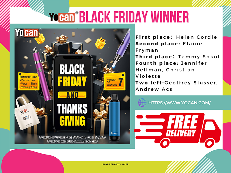 Yocan official Black Friday giveaway winners list